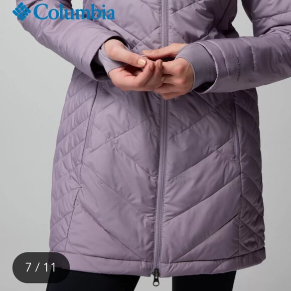 NWOT Columbia Heavenly Long Hooded Jacket in Purple - Picture 12 of 16
